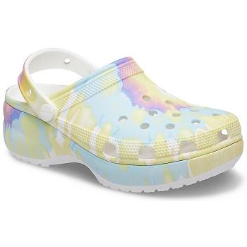 Crocs Classic Platform Tie-Dye Graphic Clog Viacfarebne - Damske Dreváky